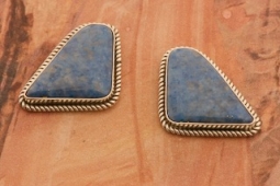 Artie Yellowhorse Genuine Denim Lapis Sterling Silver Post Earrings